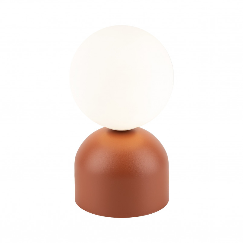 Lampa stołowa szklana kula Miki - TK Lighting | Biały/Ceglany