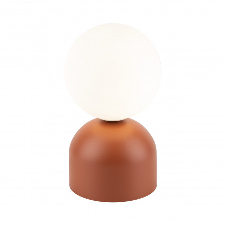 Lampa stołowa szklana kula Miki - TK Lighting | Biały/Ceglany