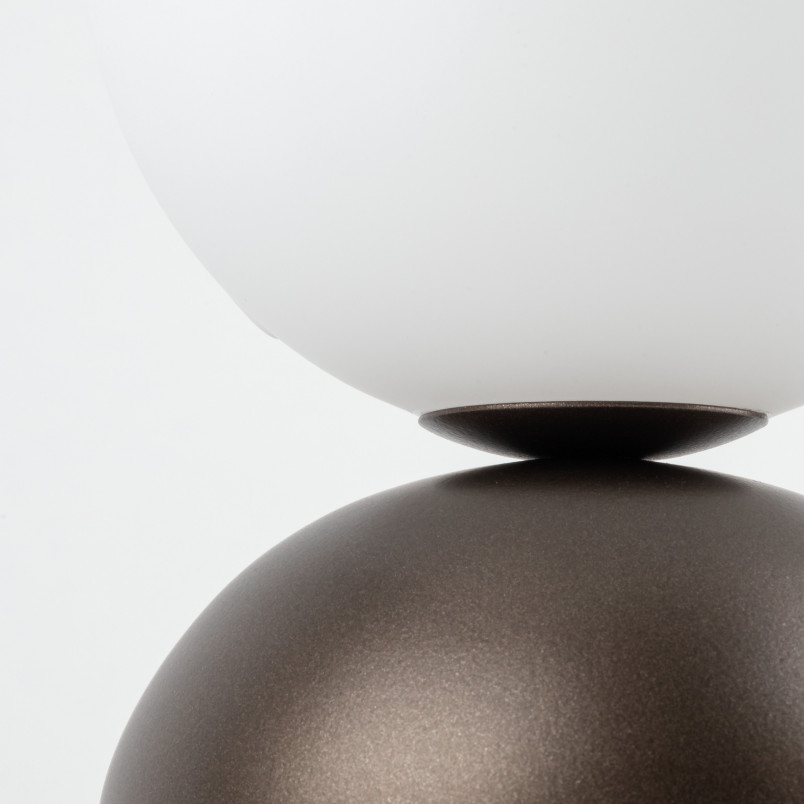 Lampa stołowa szklana kula Miki - TK Lighting | Biały/Brązowy