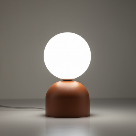 Lampa stołowa szklana kula Miki - TK Lighting | Biały/Ceglany