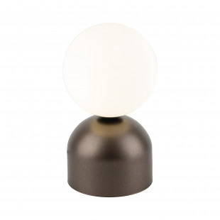 Lampa stołowa szklana kula Miki - TK Lighting | Biały/Brązowy