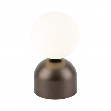 Lampa stołowa szklana kula Miki - TK Lighting | Biały/Brązowy