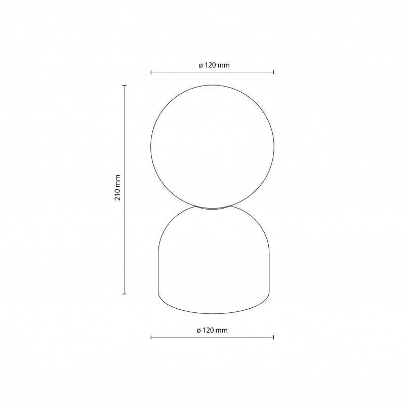 Lampa stołowa szklana kula Miki - TK Lighting | Biały/Ceglany
