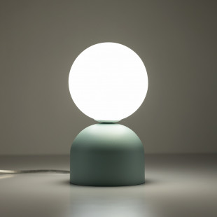 Lampa stołowa Miki - szklana kula, biały/miętowy | TK Lighting