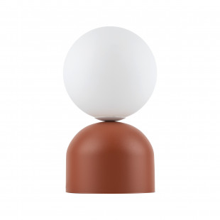 Lampa stołowa szklana kula Miki - TK Lighting | Biały/Ceglany