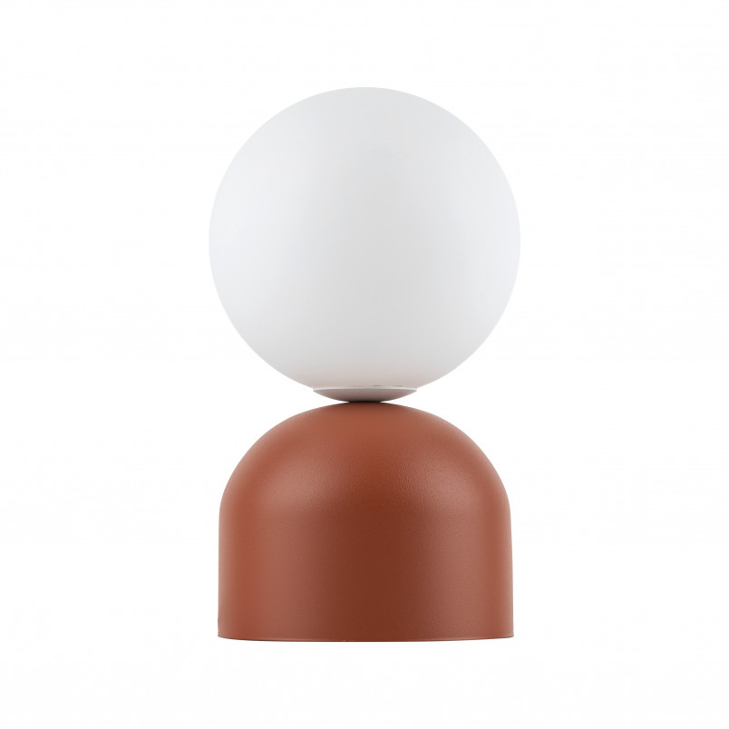 Lampa stołowa szklana kula Miki - TK Lighting | Biały/Ceglany