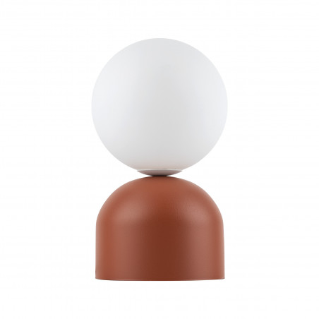 Lampa stołowa szklana kula Miki - TK Lighting | Biały/Ceglany