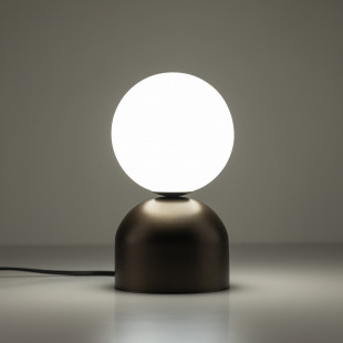 Lampa stołowa szklana kula Miki - TK Lighting | Biały/Brązowy