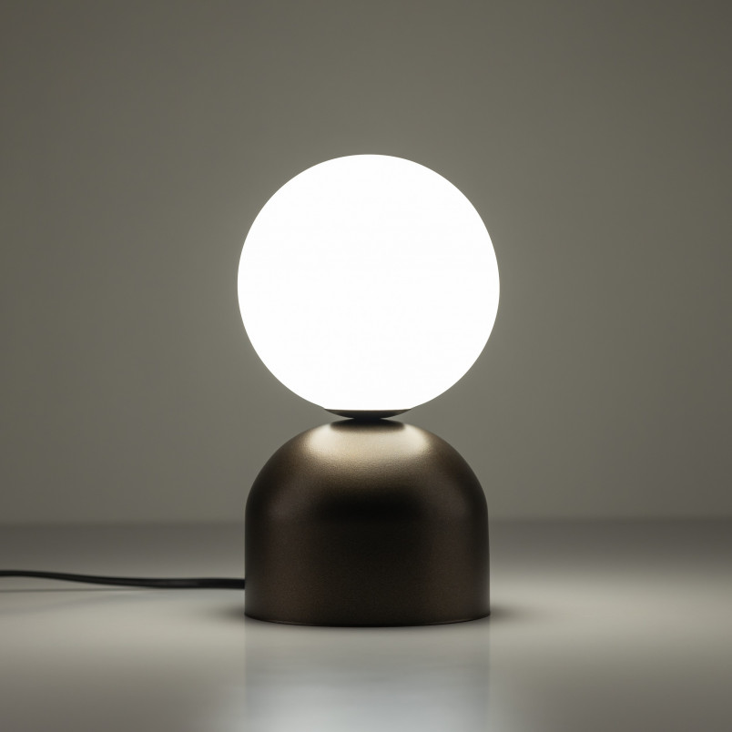 Lampa stołowa szklana kula Miki - TK Lighting | Biały/Brązowy