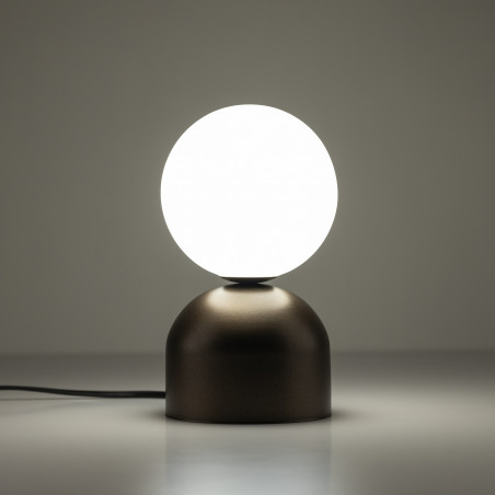 Lampa stołowa szklana kula Miki - TK Lighting | Biały/Brązowy