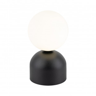 Lampa stołowa Miki - szklana kula biała/czarna | TK Lighting