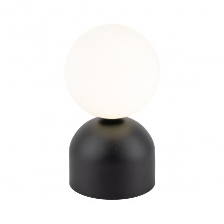 Lampa stołowa Miki - szklana kula biała/czarna | TK Lighting
