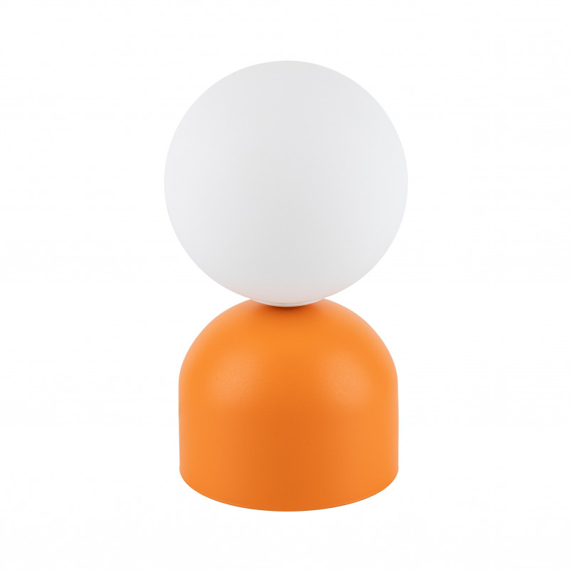 Lampa stołowa Miki - szklana kula biało-pomarańczowa | TK Lighting