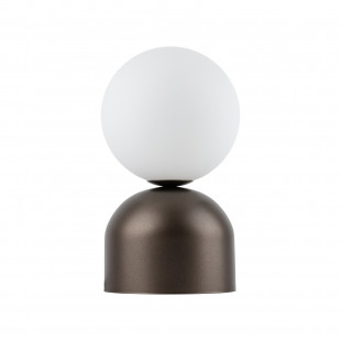 Lampa stołowa szklana kula Miki - TK Lighting | Biały/Brązowy