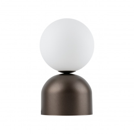 Lampa stołowa szklana kula Miki - TK Lighting | Biały/Brązowy