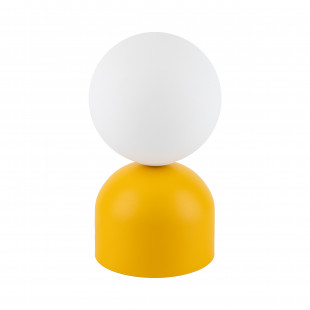 Lampa stołowa szklana kula Miki - TK Lighting | Biały/Żółty