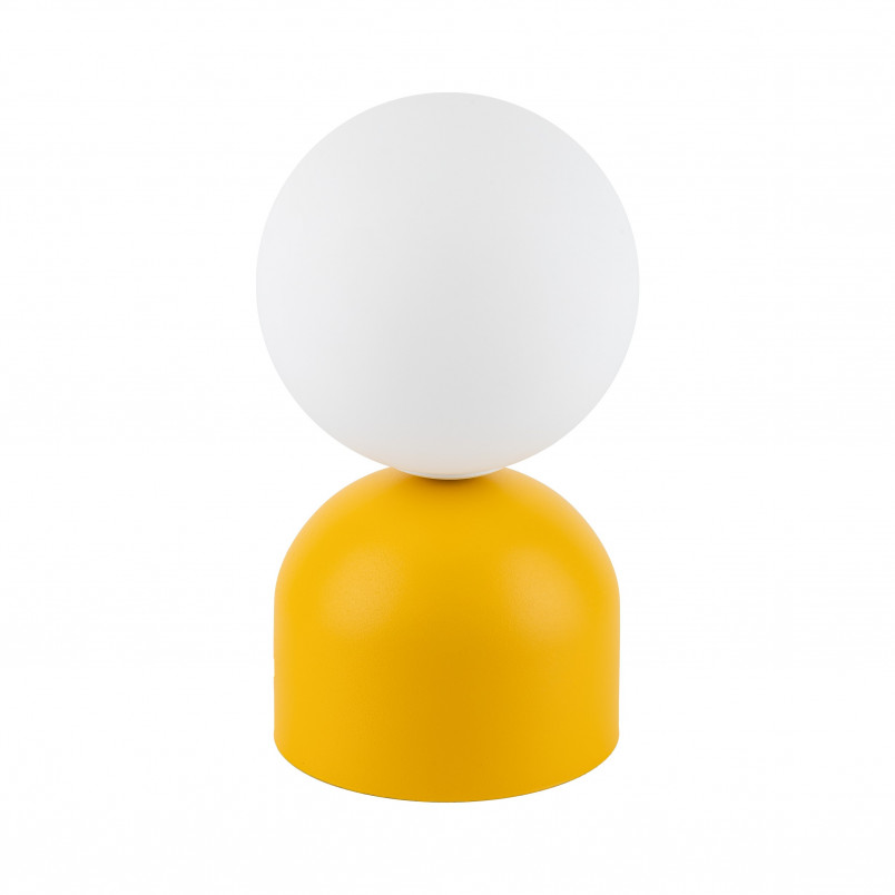 Lampa stołowa szklana kula Miki - TK Lighting | Biały/Żółty