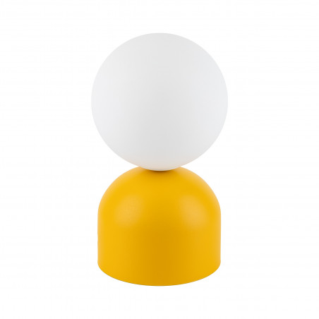 Lampa stołowa szklana kula Miki - TK Lighting | Biały/Żółty