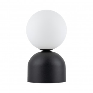 Lampa stołowa Miki - szklana kula biała/czarna | TK Lighting