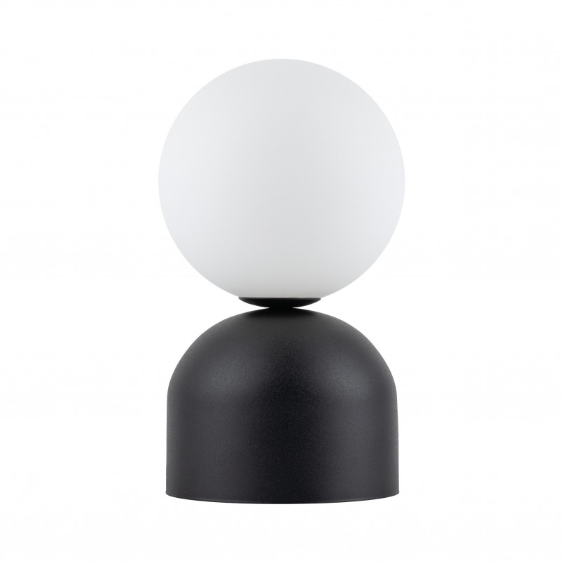 Lampa stołowa Miki - szklana kula biała/czarna | TK Lighting