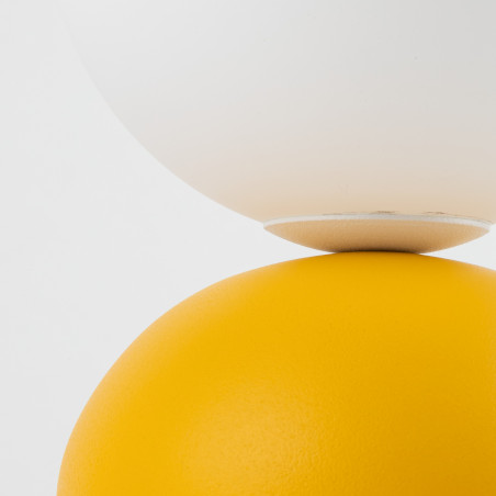 Lampa stołowa szklana kula Miki - TK Lighting | Biały/Żółty