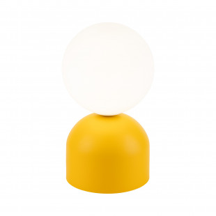 Lampa stołowa szklana kula Miki - TK Lighting | Biały/Żółty