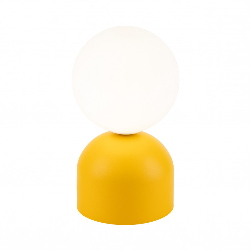 Lampa stołowa szklana kula Miki - TK Lighting | Biały/Żółty