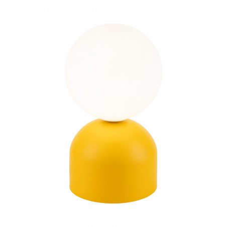 Lampa stołowa szklana kula Miki - TK Lighting | Biały/Żółty