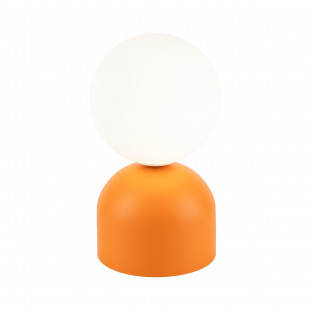 Lampa stołowa Miki - szklana kula biało-pomarańczowa | TK Lighting