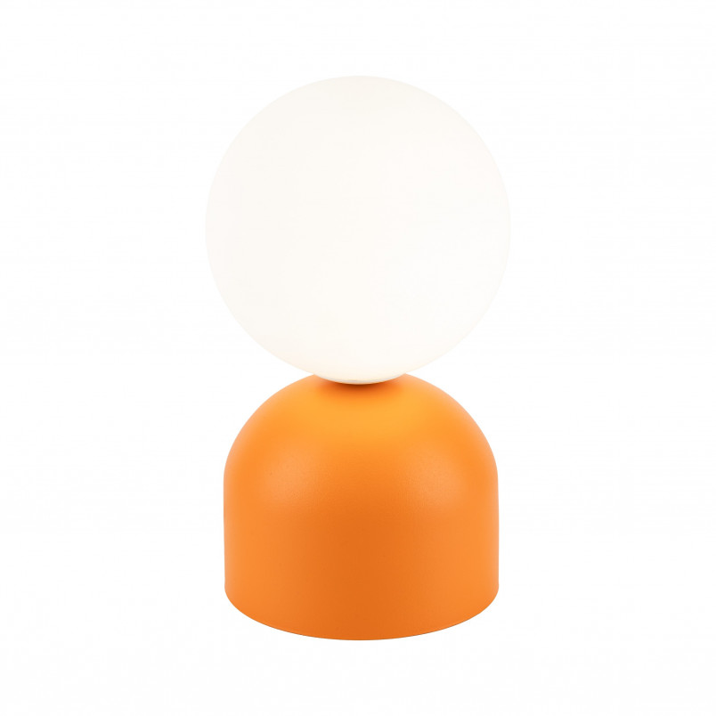 Lampa stołowa Miki - szklana kula biało-pomarańczowa | TK Lighting