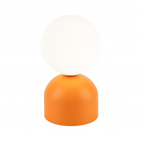 Lampa stołowa Miki - szklana kula biało-pomarańczowa | TK Lighting