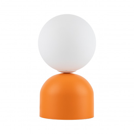 Lampa stołowa Miki - szklana kula biało-pomarańczowa | TK Lighting
