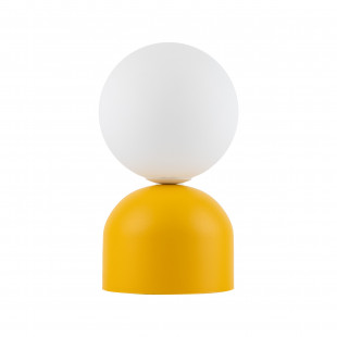 Lampa stołowa szklana kula Miki - TK Lighting | Biały/Żółty