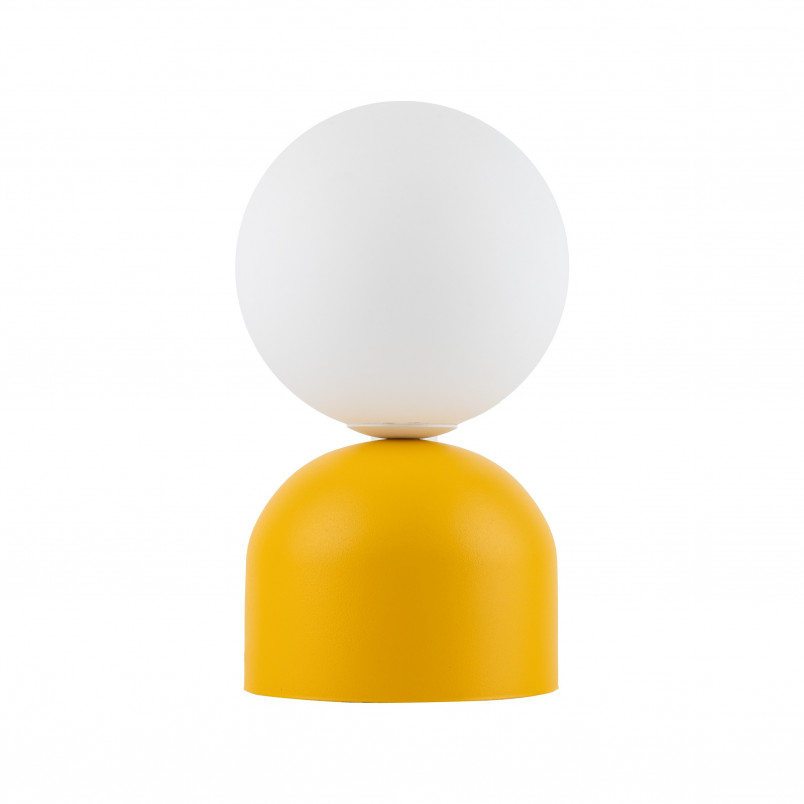 Lampa stołowa szklana kula Miki - TK Lighting | Biały/Żółty