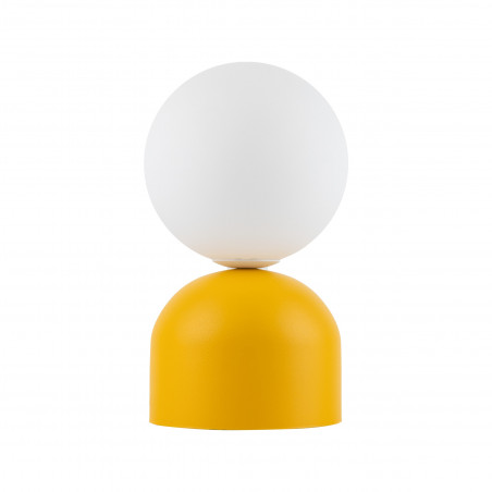 Lampa stołowa szklana kula Miki - TK Lighting | Biały/Żółty