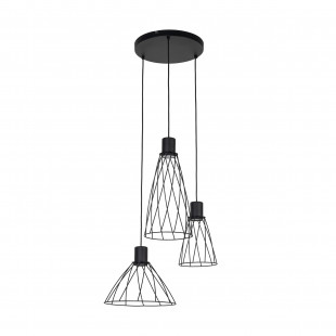 Lampa Wisząca Modesto | 3 Punkty, Czarna Metalowa - TK Lighting