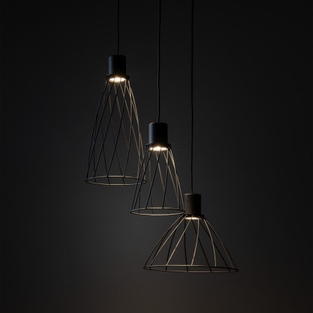 Lampa Wisząca Modesto | 3 Punkty, Czarna Metalowa - TK Lighting