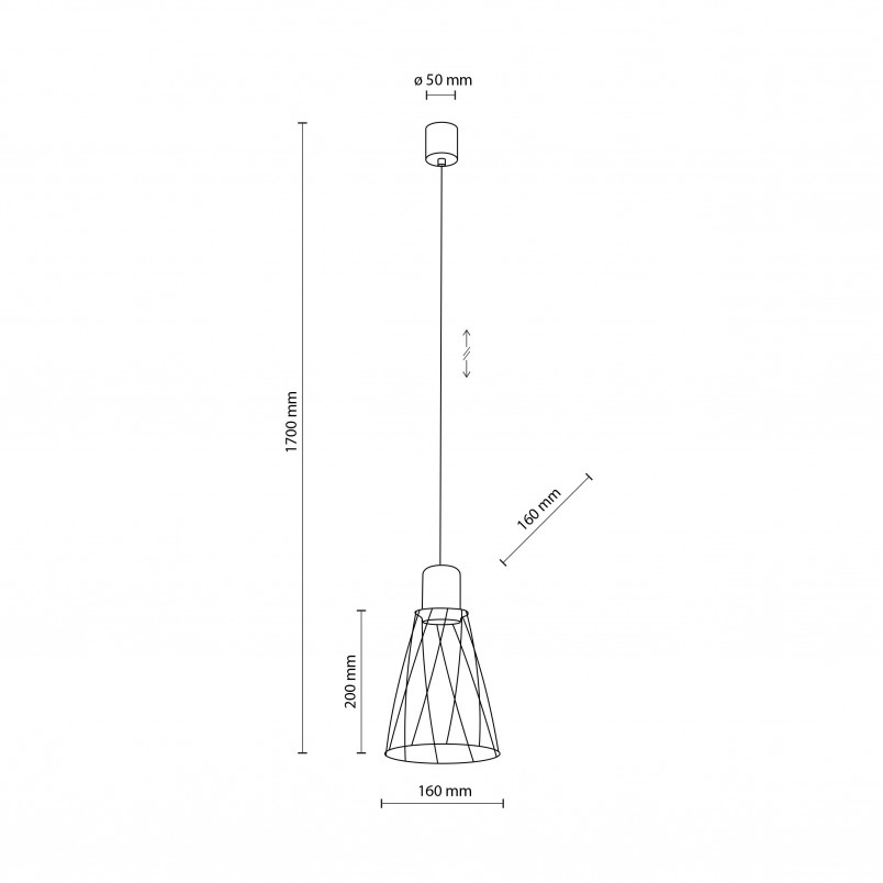 Lampa Wisząca Modesto Czarna | TK Lighting - Loftowa