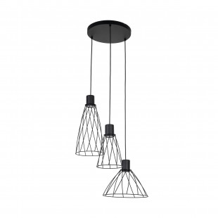 Lampa Wisząca Modesto | 3 Punkty, Czarna Metalowa - TK Lighting