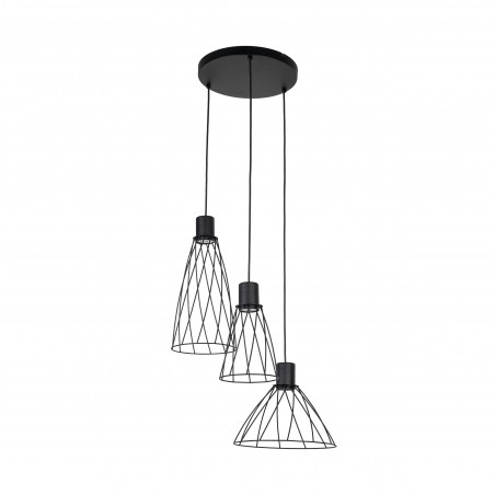 Lampa Wisząca Modesto | 3 Punkty, Czarna Metalowa - TK Lighting