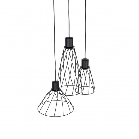 Lampa Wisząca Modesto | 3 Punkty, Czarna Metalowa - TK Lighting