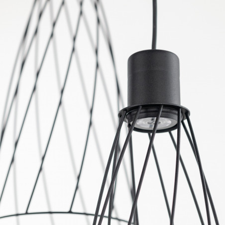 Lampa Wisząca Modesto | 3 Punkty, Czarna Metalowa - TK Lighting