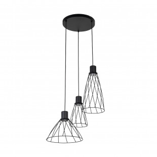 Lampa Wisząca Modesto | 3 Punkty, Czarna Metalowa - TK Lighting