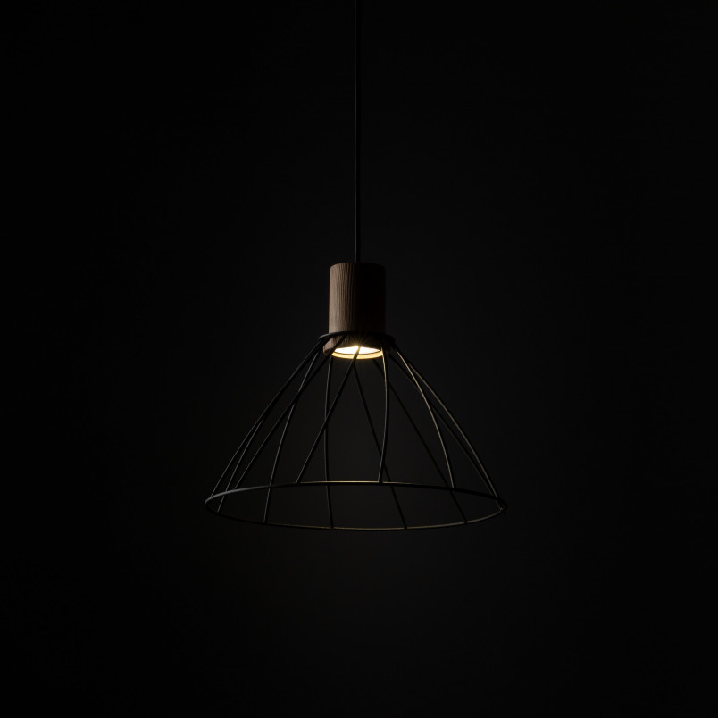 Lampa wisząca Modesto Wood | TK Lighting - Loftowa lampa czarna