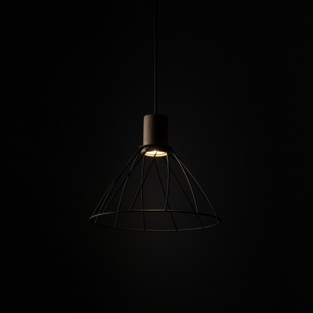 Lampa wisząca Modesto Wood | TK Lighting - Loftowa lampa czarna