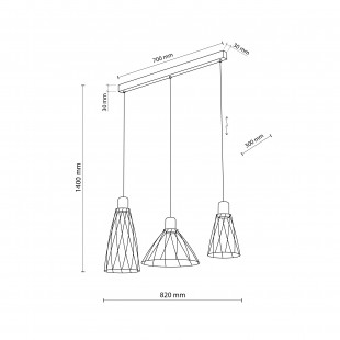 Lampa Wisząca Modesto | 3 punkty, Loft, TK Lighting