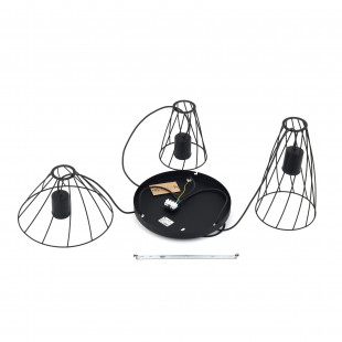 Lampa Wisząca Modesto | 3 Punkty, Czarna Metalowa - TK Lighting