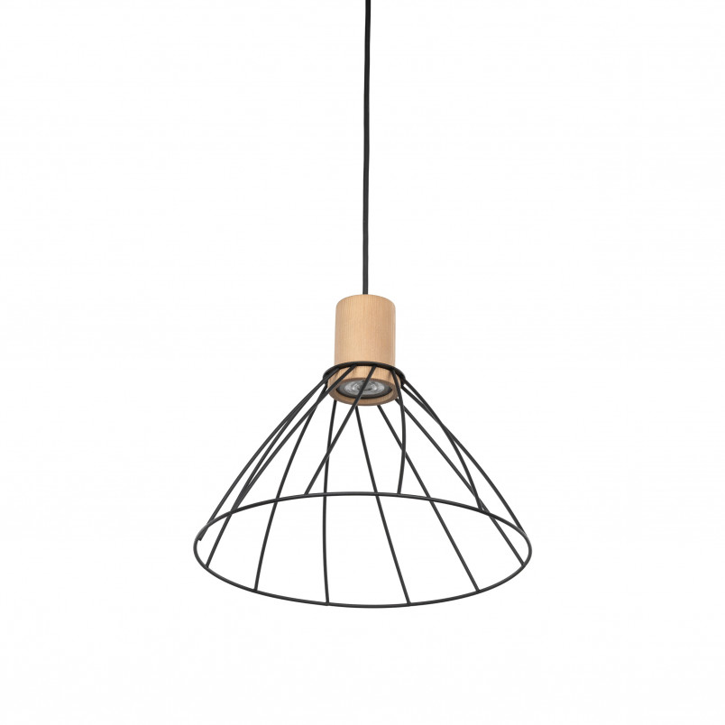 Lampa wisząca Modesto Wood | TK Lighting - Loftowa lampa czarna