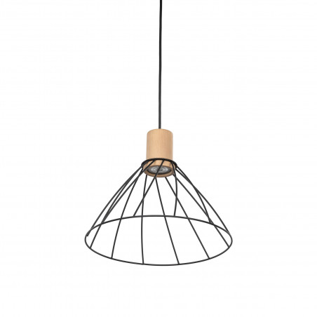 Lampa wisząca Modesto Wood | TK Lighting - Loftowa lampa czarna