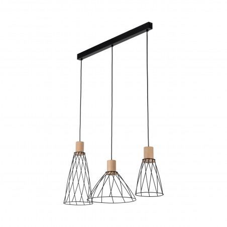 Lampa Wisząca Modesto Wood - 3 punkty, Loft, TK Lighting